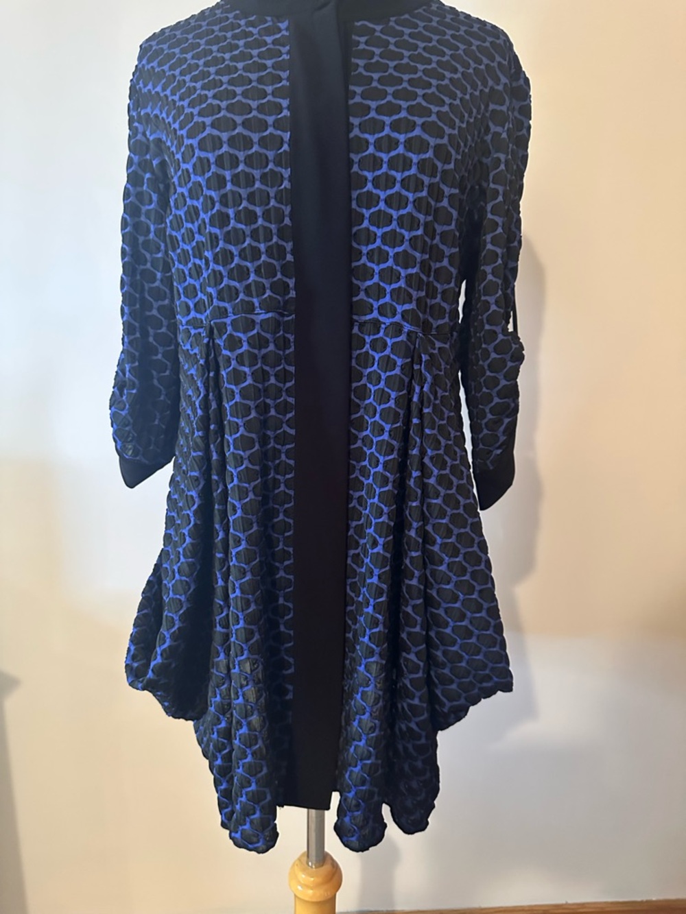 Joseph Ribkoff Blue and Black Textured Long-Sleeve Top